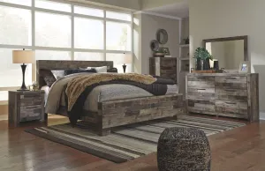 Derekson  King Bed with Dresser Mirror and 2 Nightstand