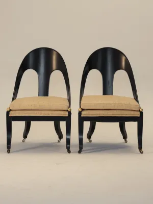 Ebonised Spoon Back Chairs