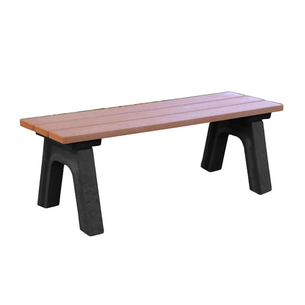 Economizer Traditional Backless Park Bench, Recycled Plastic