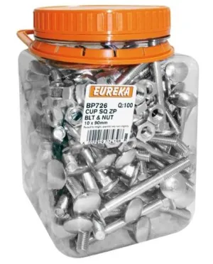 Eureka Cup Square - Zinc Plated Bolt & Nut