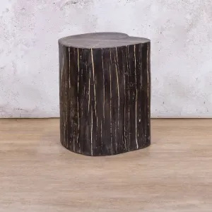 Faux Antique Brown Tree Trunk Side Table