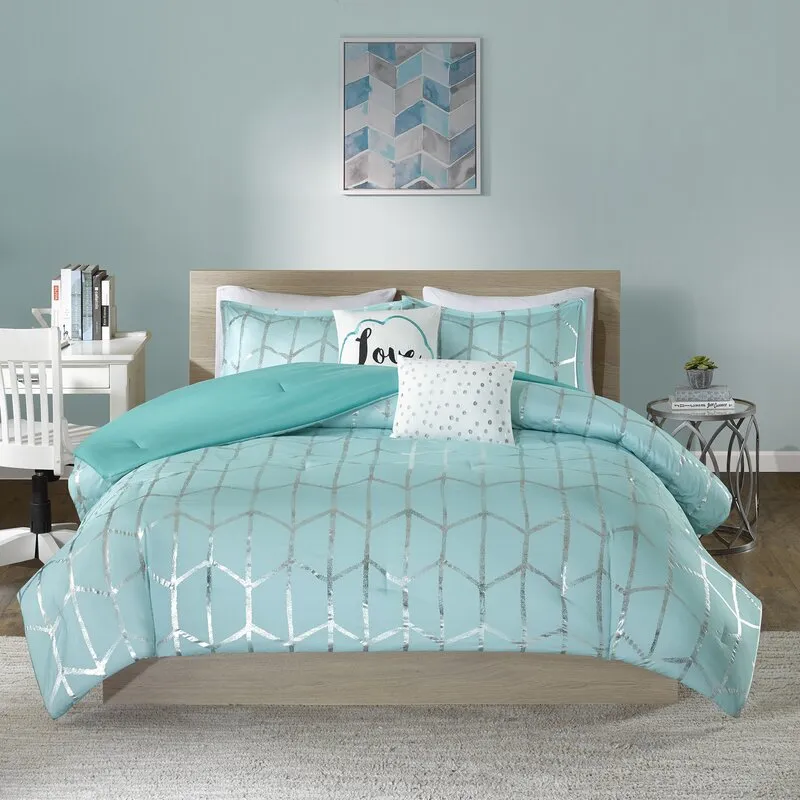 Fibya Standard Geometric Printed Comforter Set