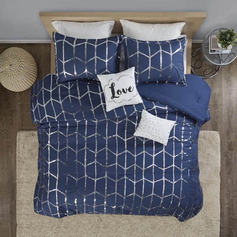 Fibya Standard Geometric Printed Comforter Set