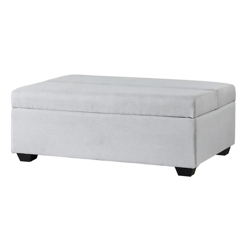 Foldable Grey Ottoman Storage Sofa Bed with Plywood Frame - Artiss