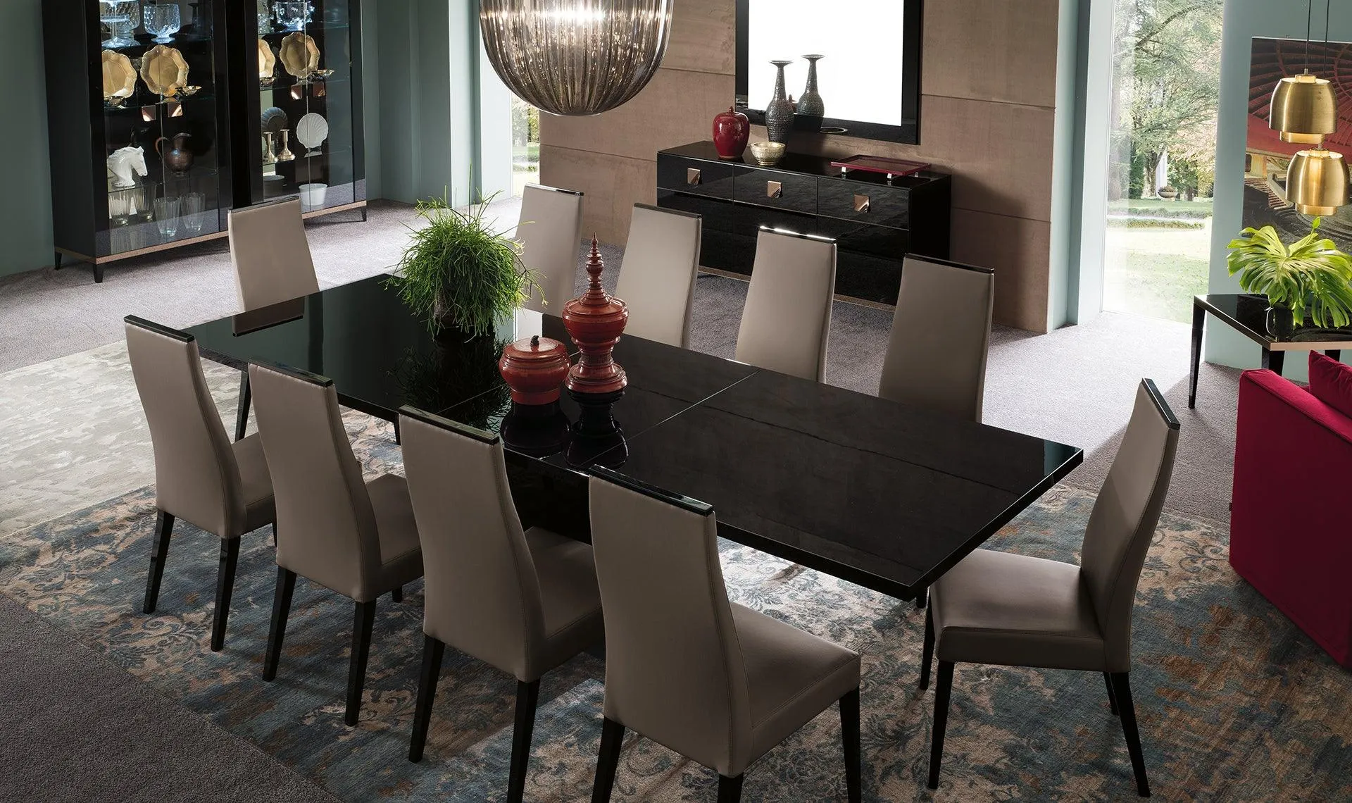 Glamour Extendable Large Dining Table Set