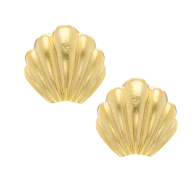 Gold Marbella Large Stud Earring