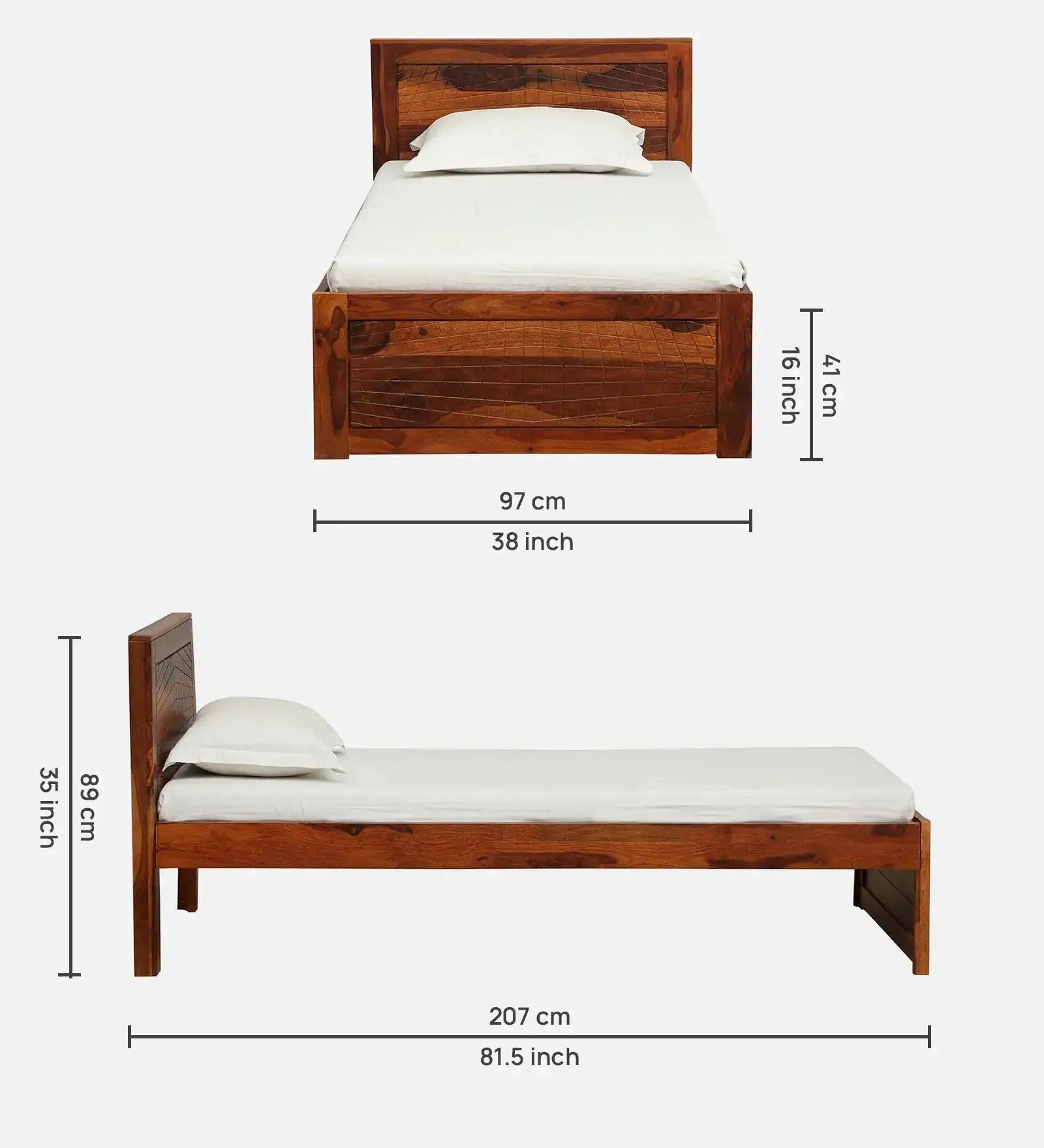 Harmonia Natural Wood Single Bed