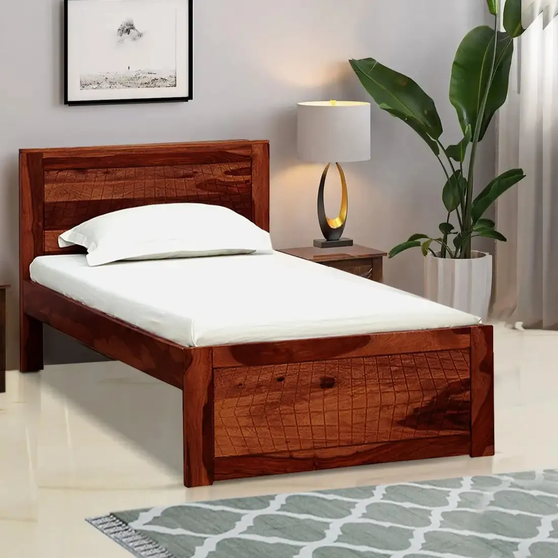 Harmonia Natural Wood Single Bed