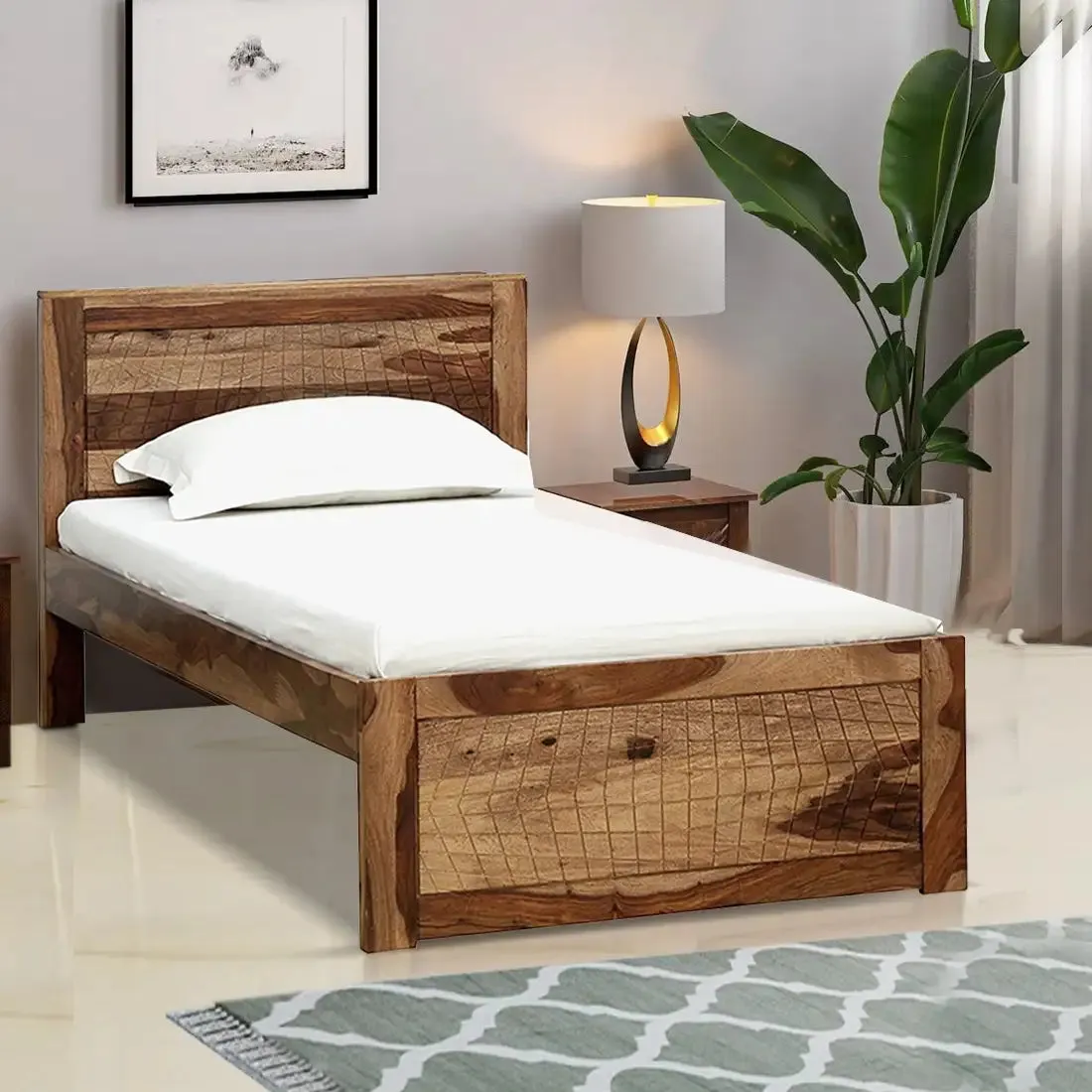 Harmonia Natural Wood Single Bed