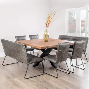 Harrow Square Table With 4 Chairs & 2 Benches Dining Set