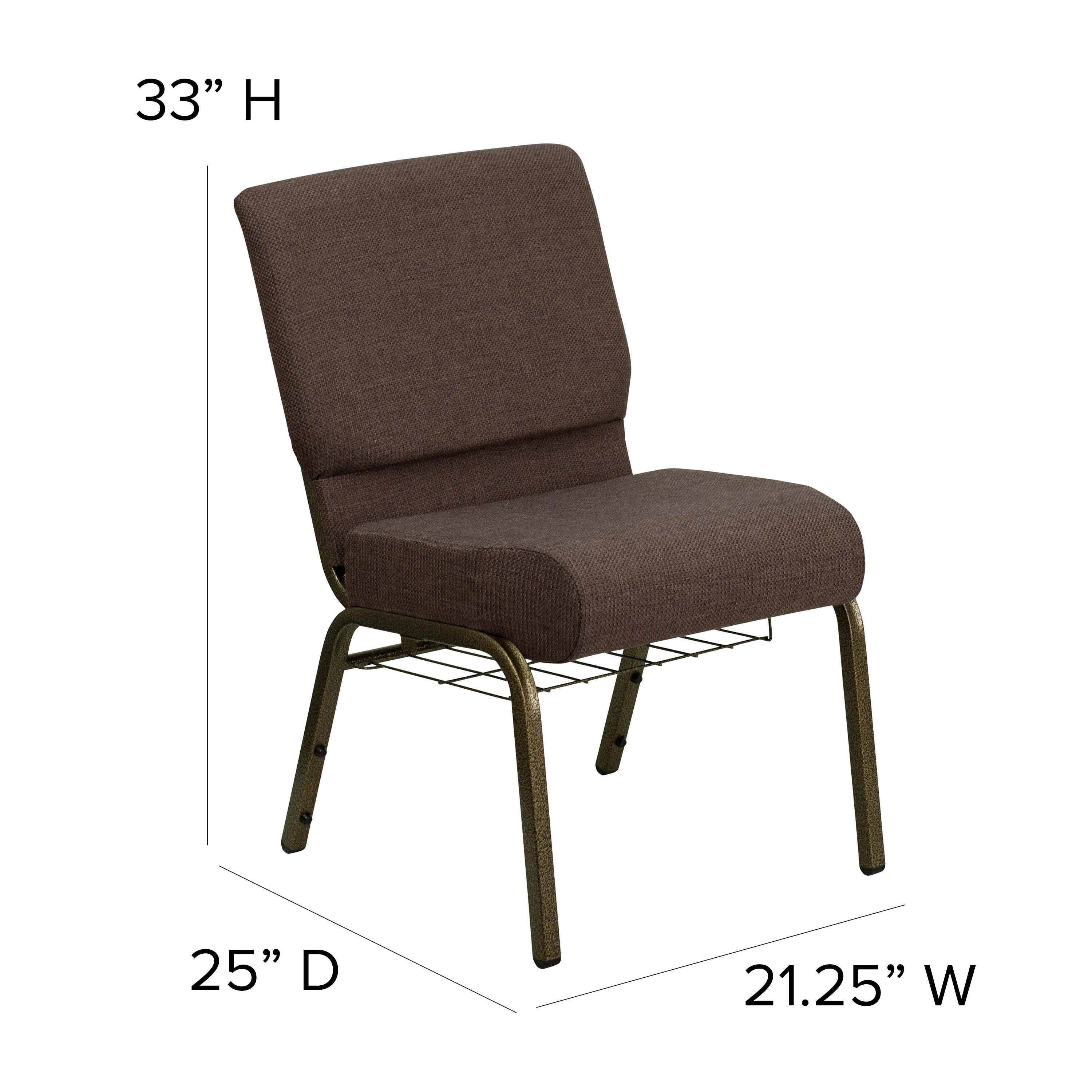 HERCULES Series 21''W Church Chair with Book Rack