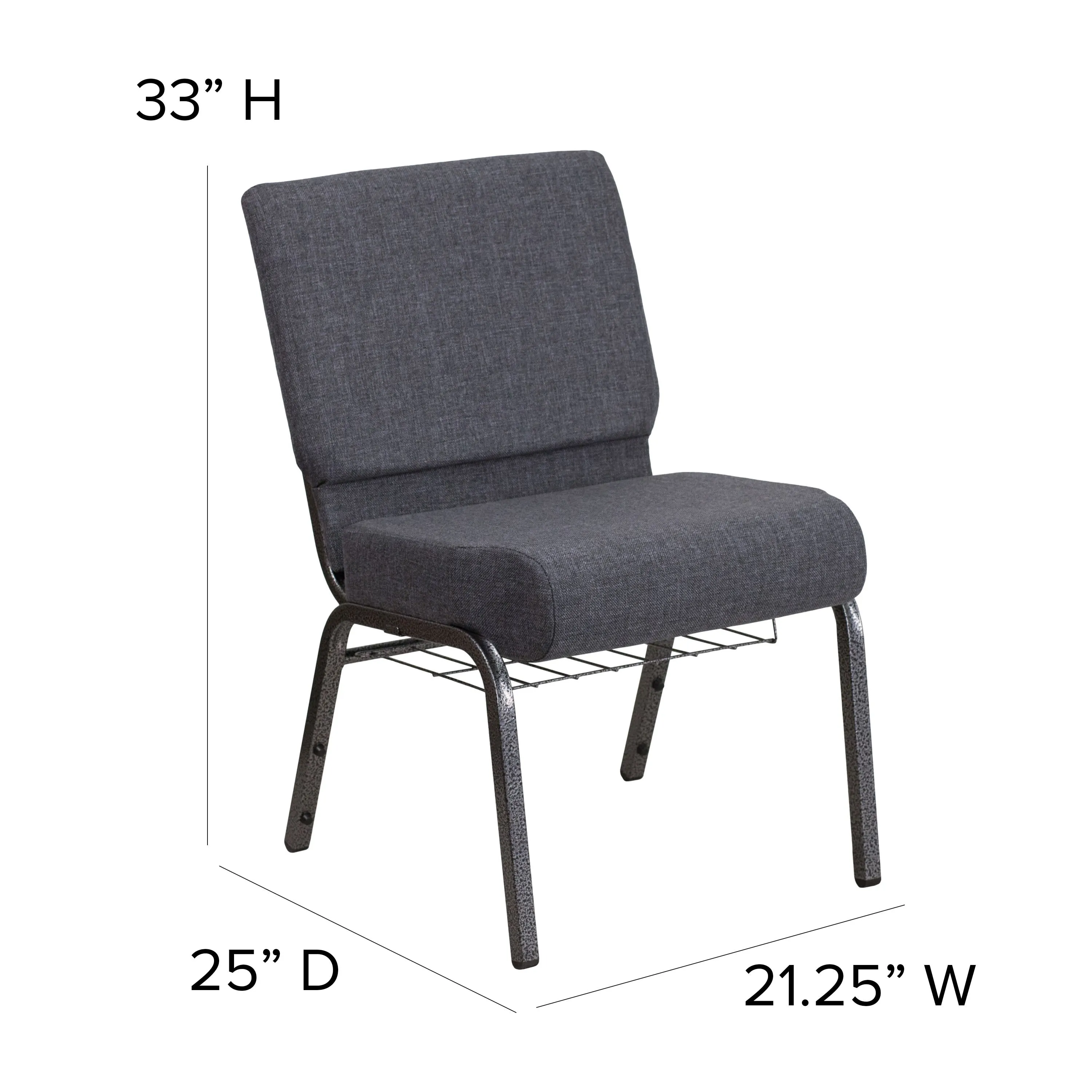 HERCULES Series 21''W Church Chair with Book Rack