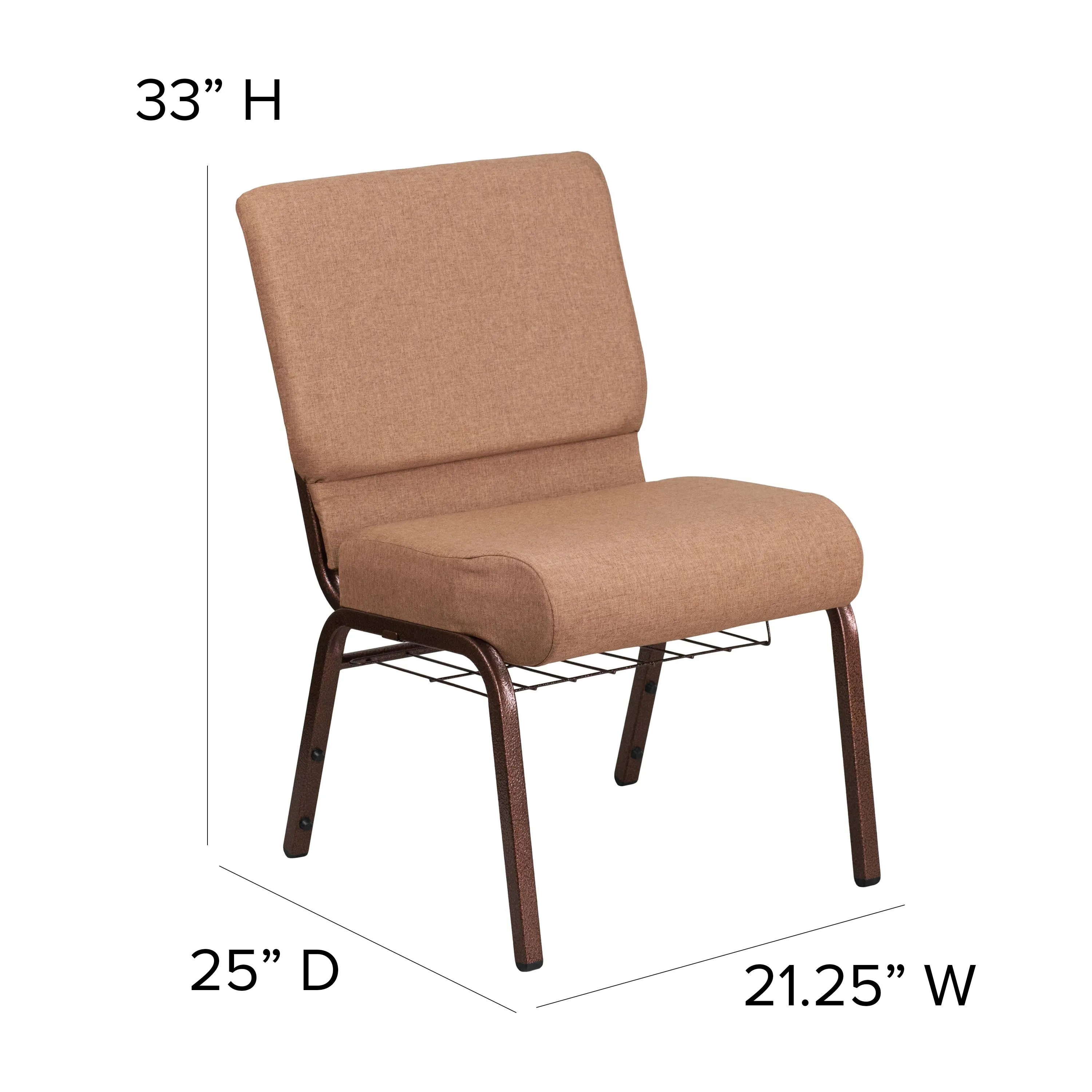 HERCULES Series 21''W Church Chair with Book Rack