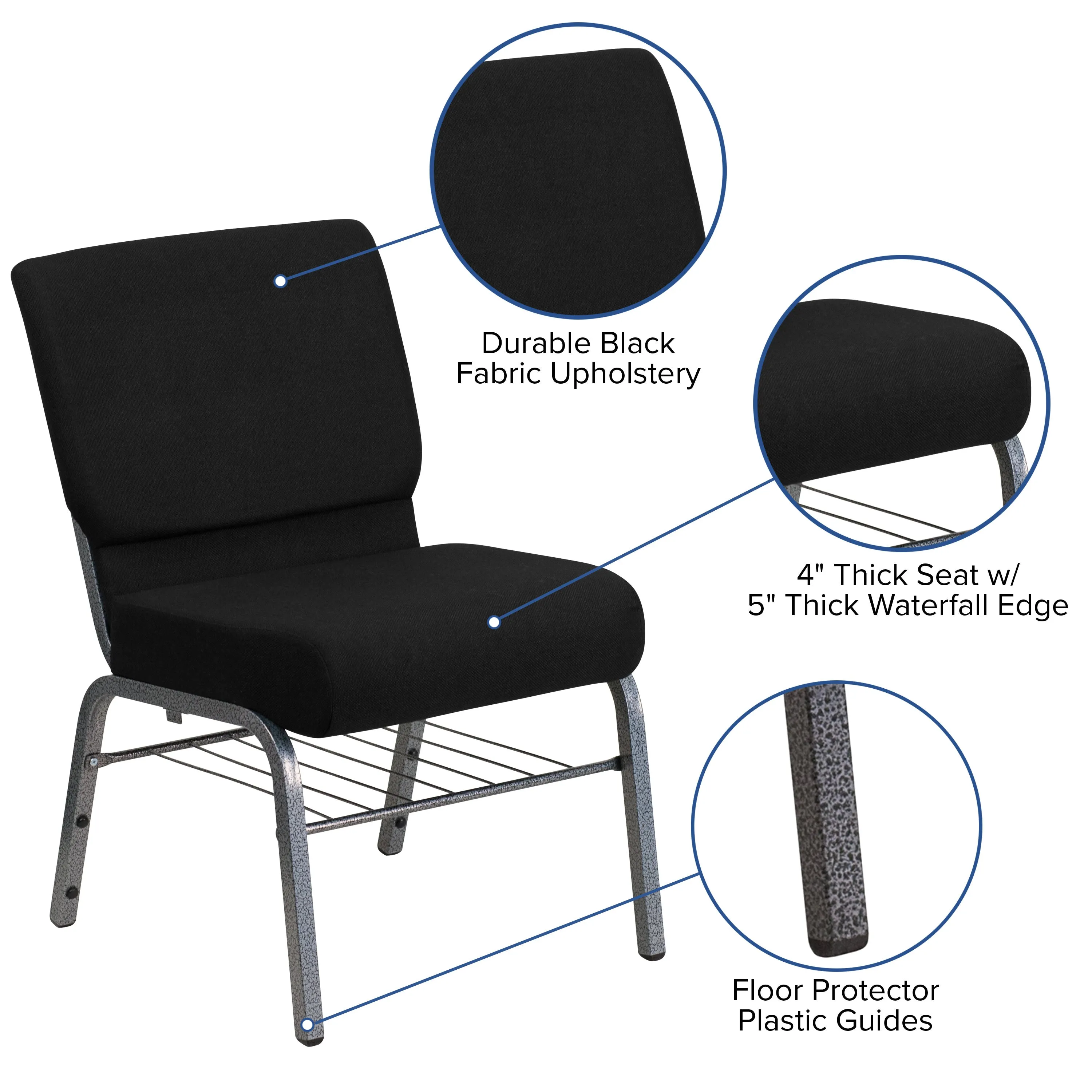 HERCULES Series Auditorium Chair - Chair with Storage - 21inch Wide Seat