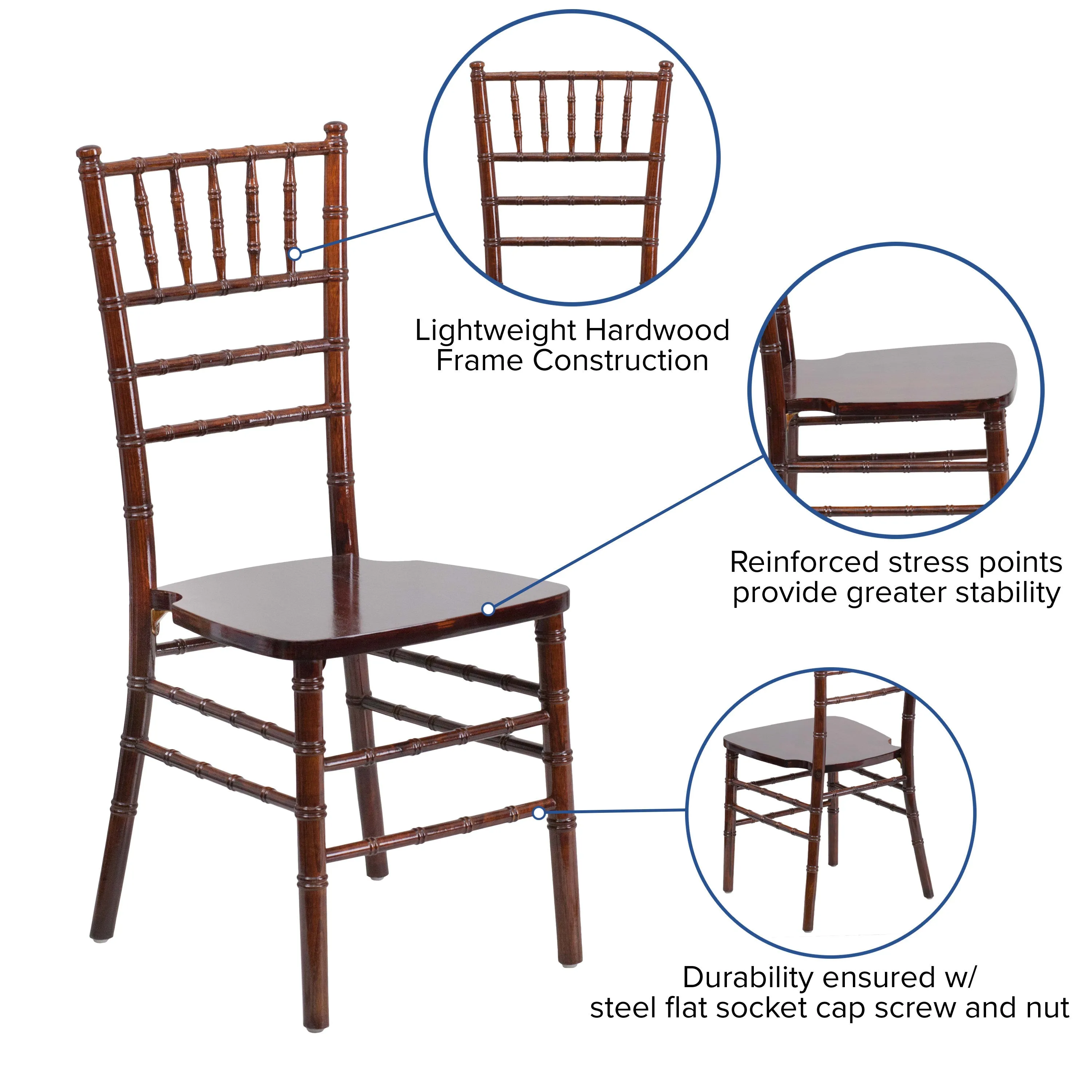 HERCULES Series Wood Chiavari Chair with Free Cushion