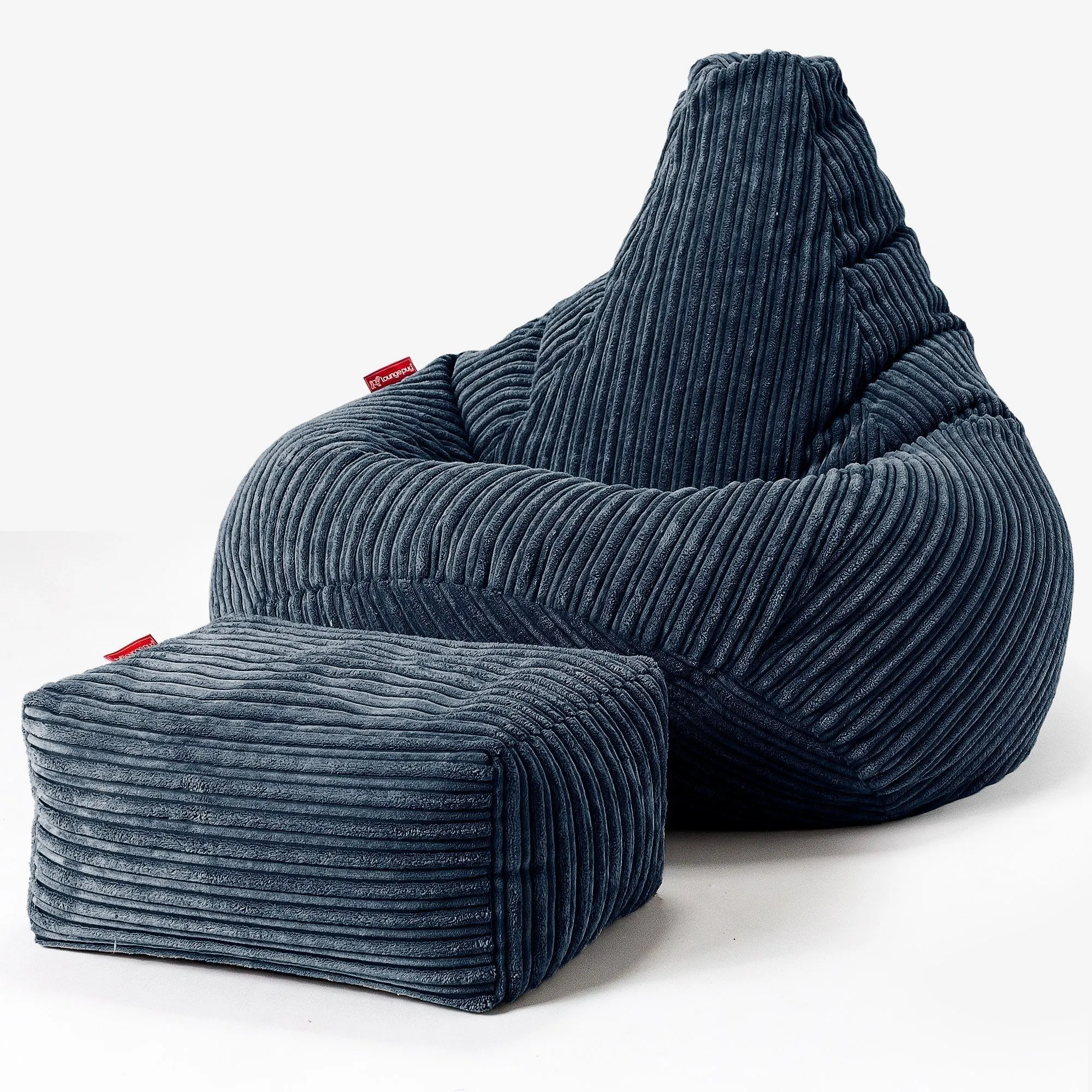 Highback Bean Bag Chair - Cord Navy Blue