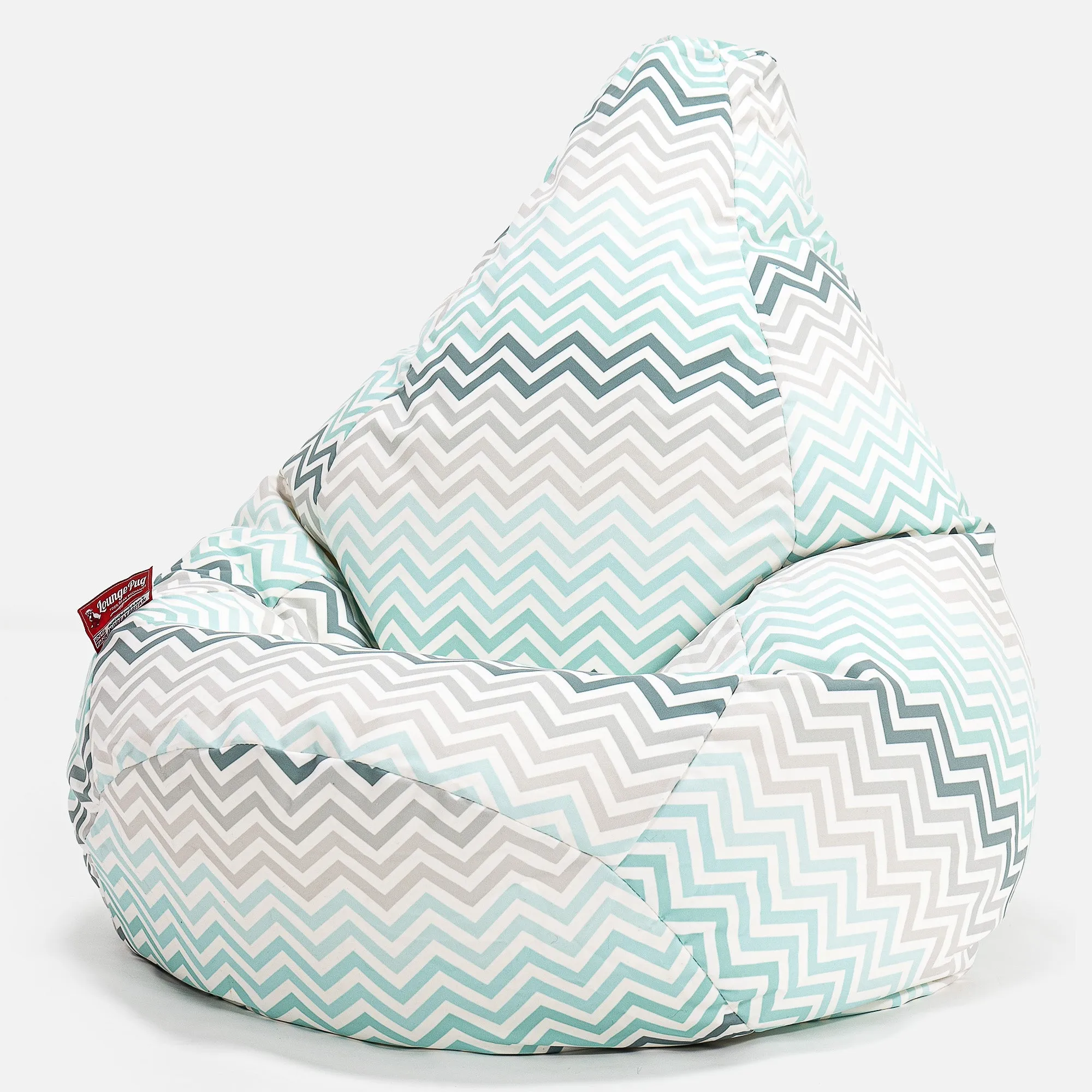 Highback Bean Bag Chair - Geo Print Chevron Teal