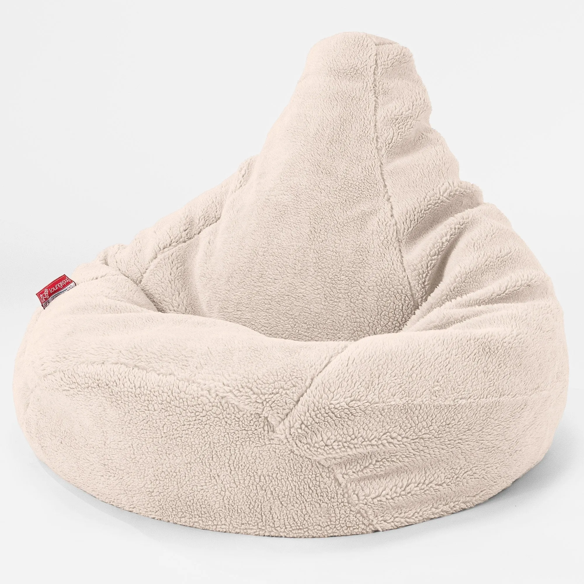 Highback Bean Bag Chair - Teddy Faux Fur Cream