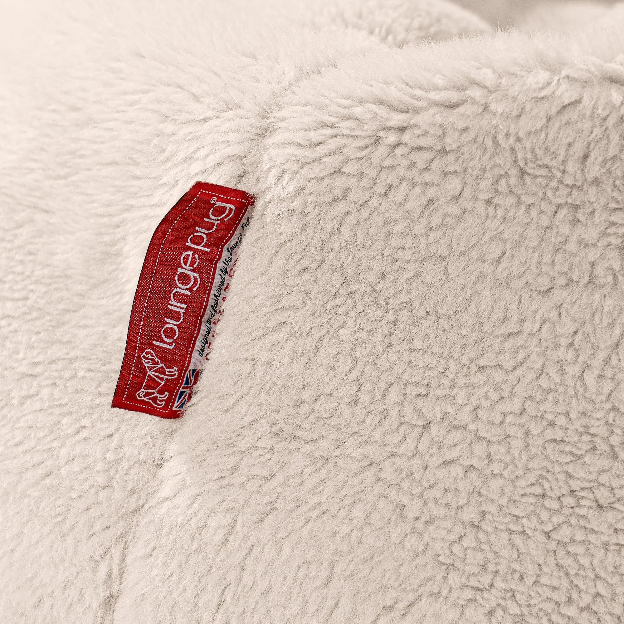 Highback Bean Bag Chair - Teddy Faux Fur Cream