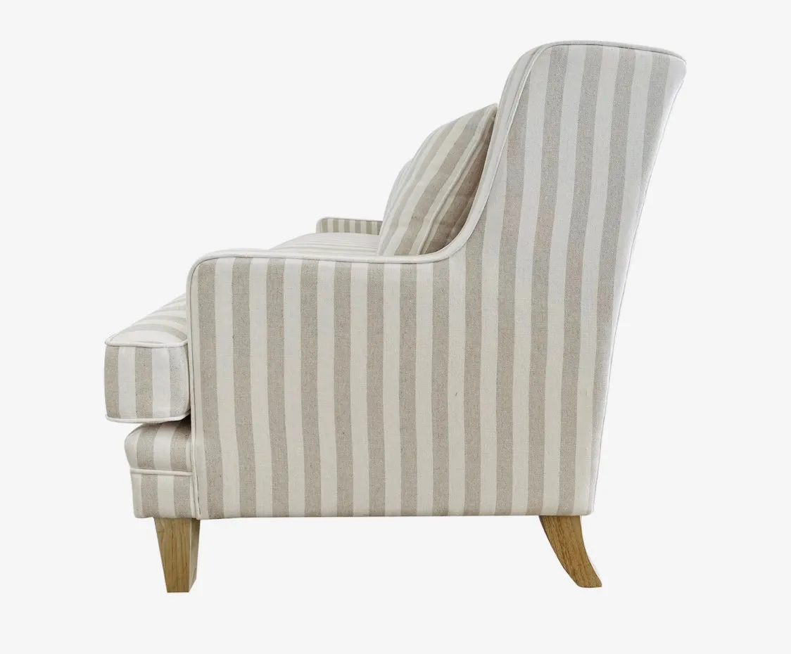 Hudson Natural Stripe  3 Seater Sofa