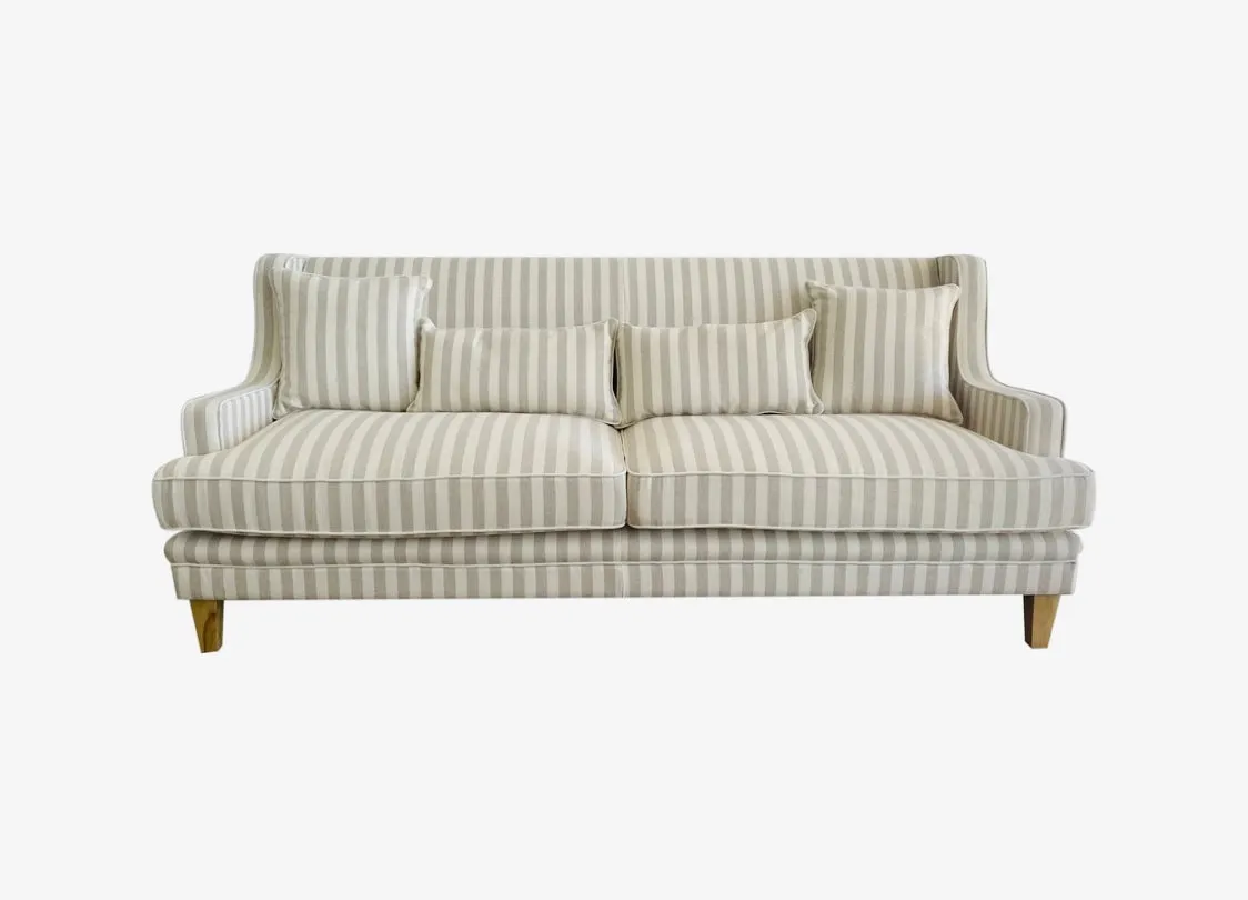 Hudson Natural Stripe  3 Seater Sofa