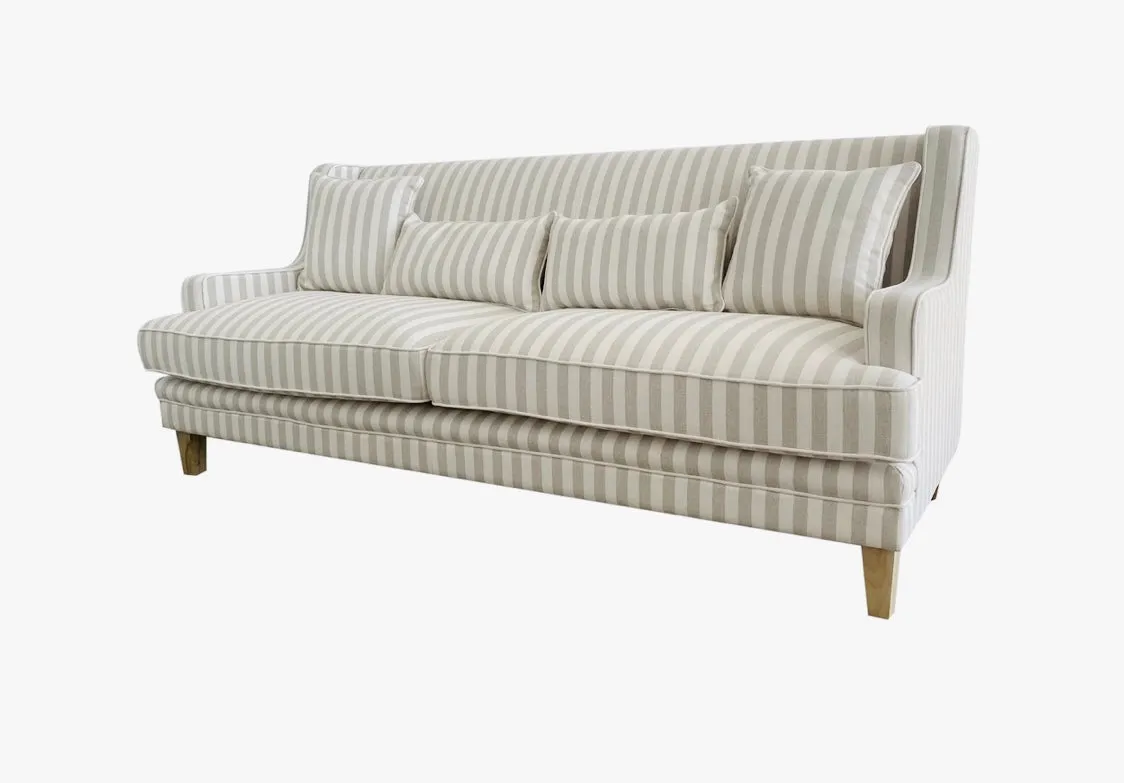 Hudson Natural Stripe  3 Seater Sofa