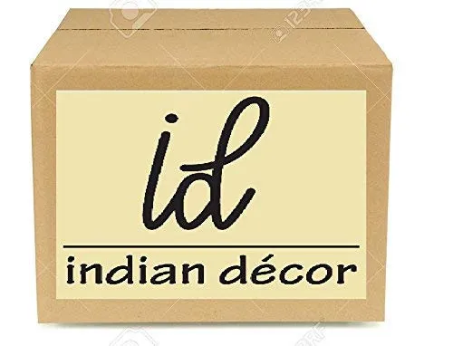 INDIAN DECOR. 45640 Kitchen Bar Table Breakfast Dining Table Light Oak Coffee Table Party Table Metal in White Frame - Made in India