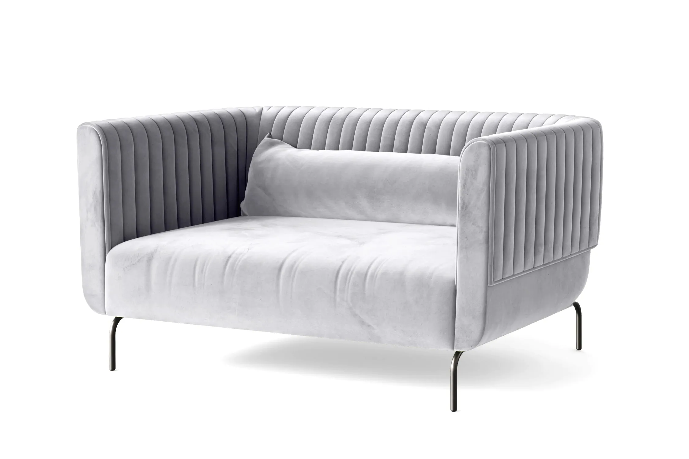 Jackson 2 Seater Sofa Silver Velvet