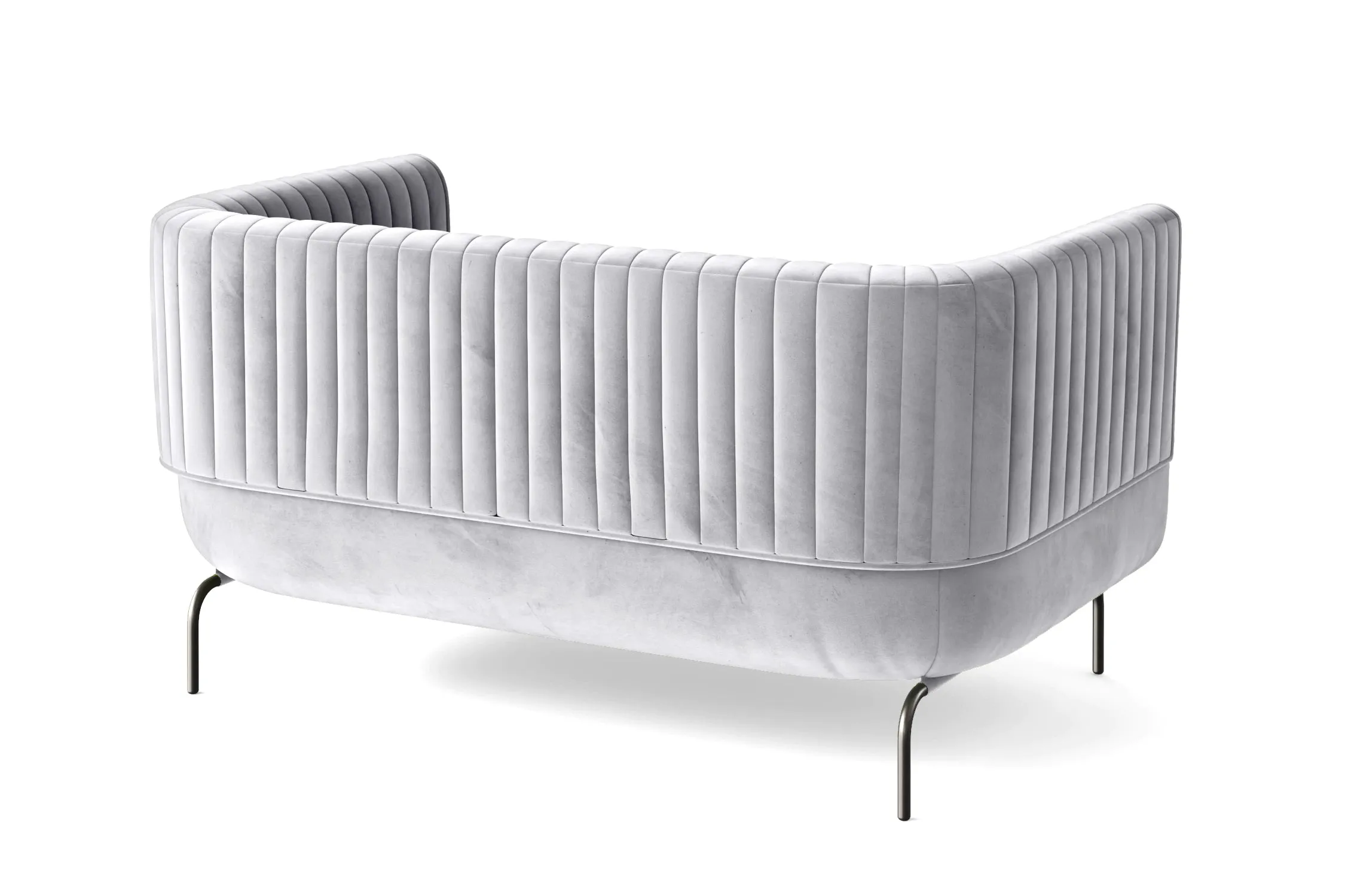 Jackson 2 Seater Sofa Silver Velvet