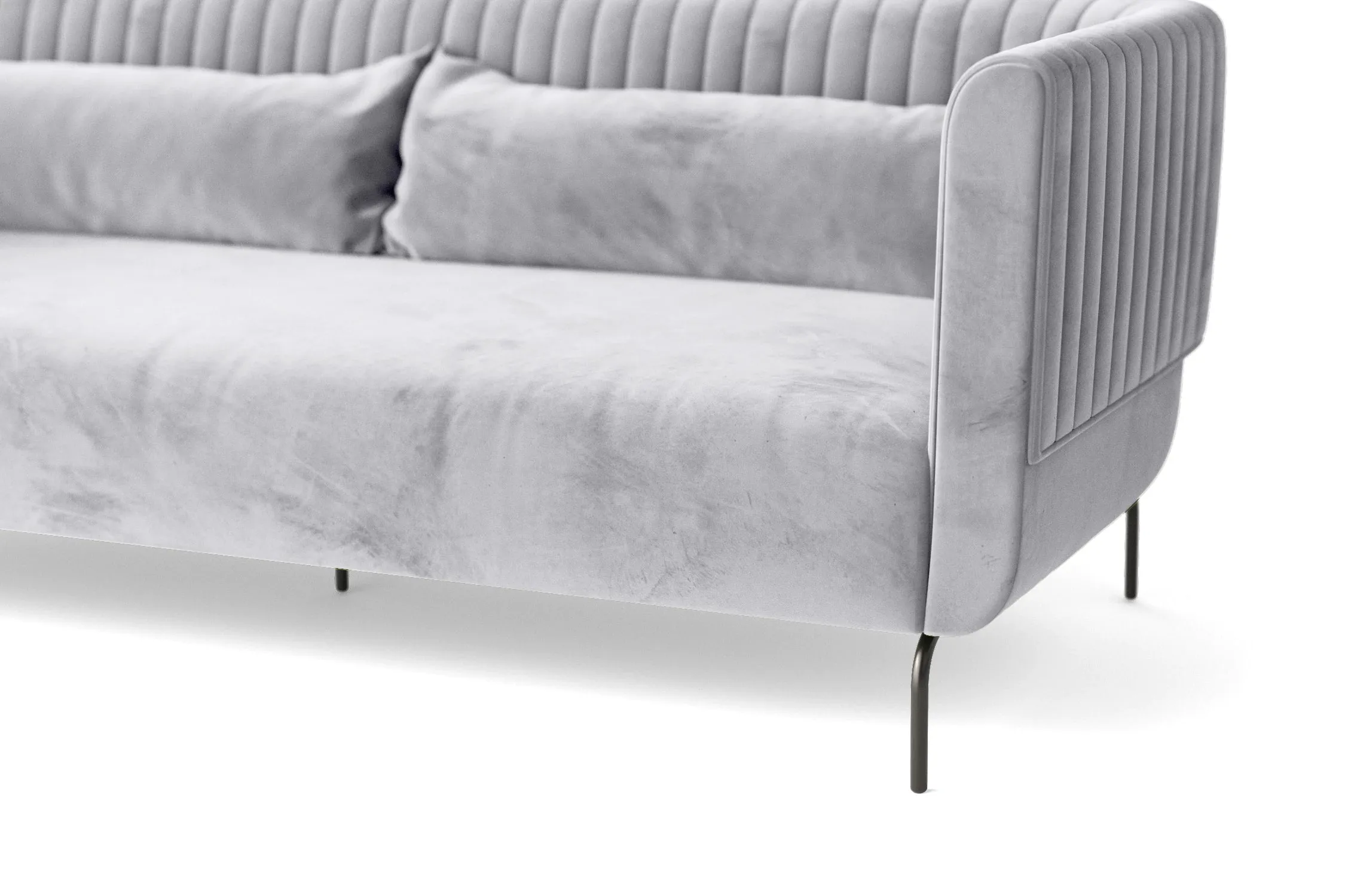 Jackson 2 Seater Sofa Silver Velvet