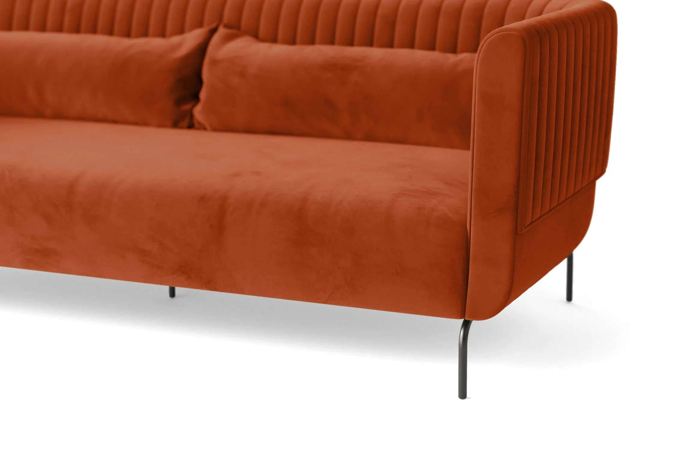 Jackson 3 Seater Sofa Orange Velvet