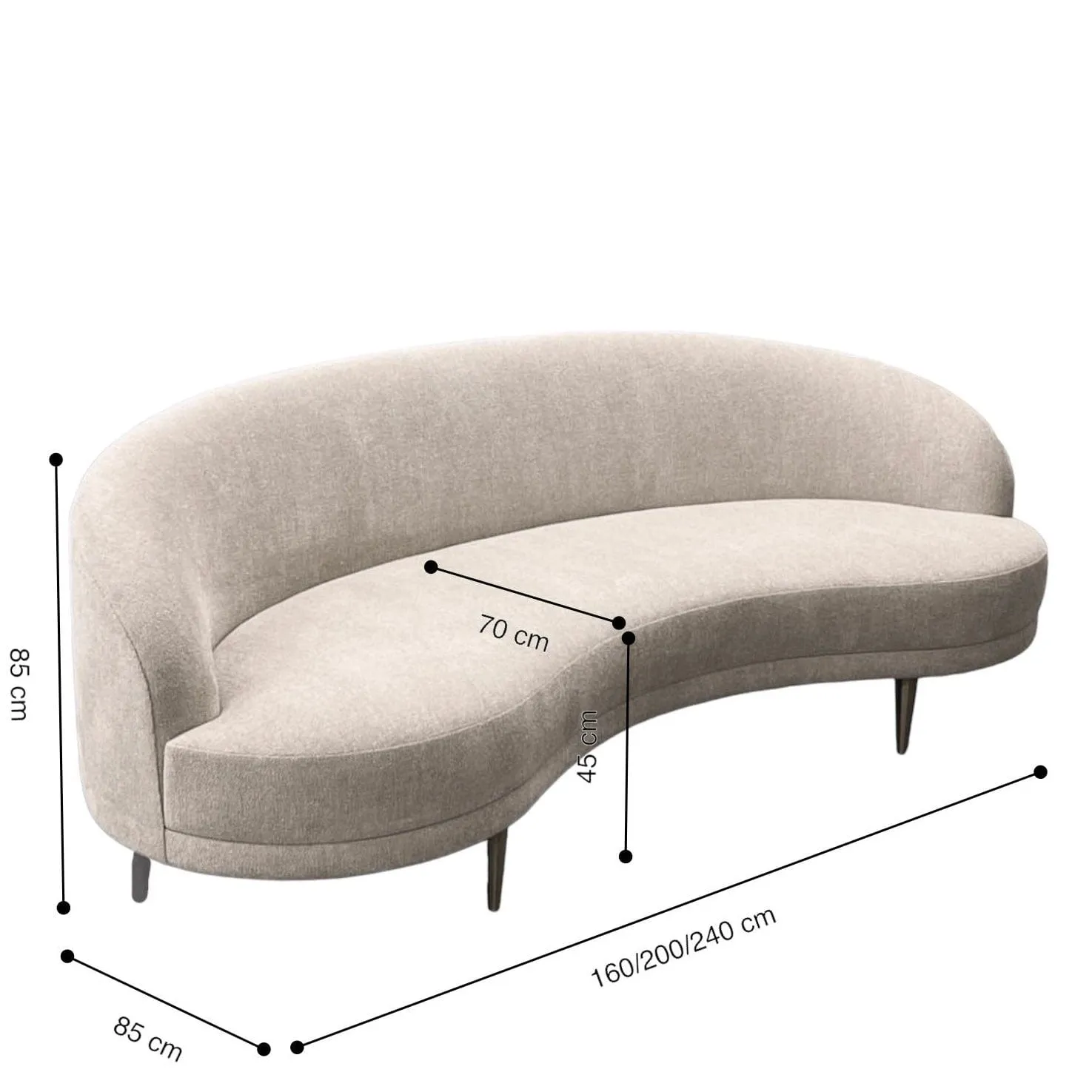 Kanen Scratch Resistant Curve Sofa