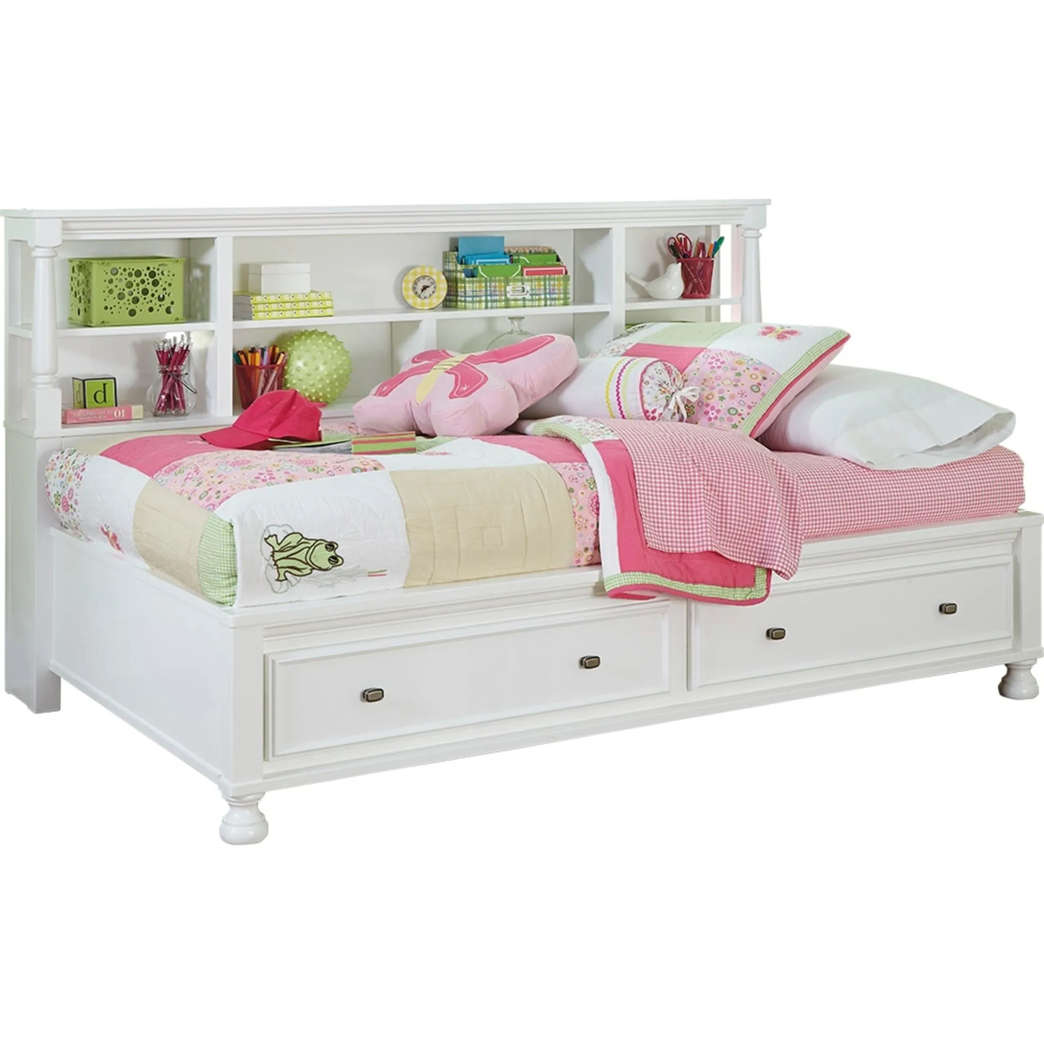 Kaslyn Twin Storage Bed w/Bookcase HDBD