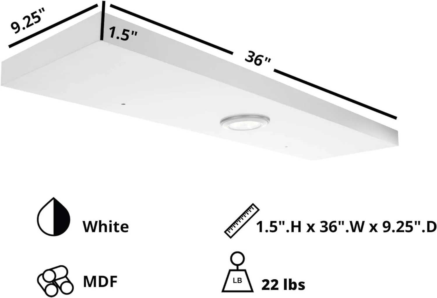 Kiera Grace - Kiera Grace Stockholm Aberg LED Light Floating Shelf: White / 47"