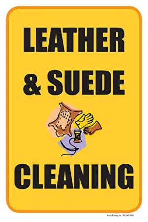 Leather & Suede Cleaning 12" X 18" Store Retail Dry Cleaner Counter Sign