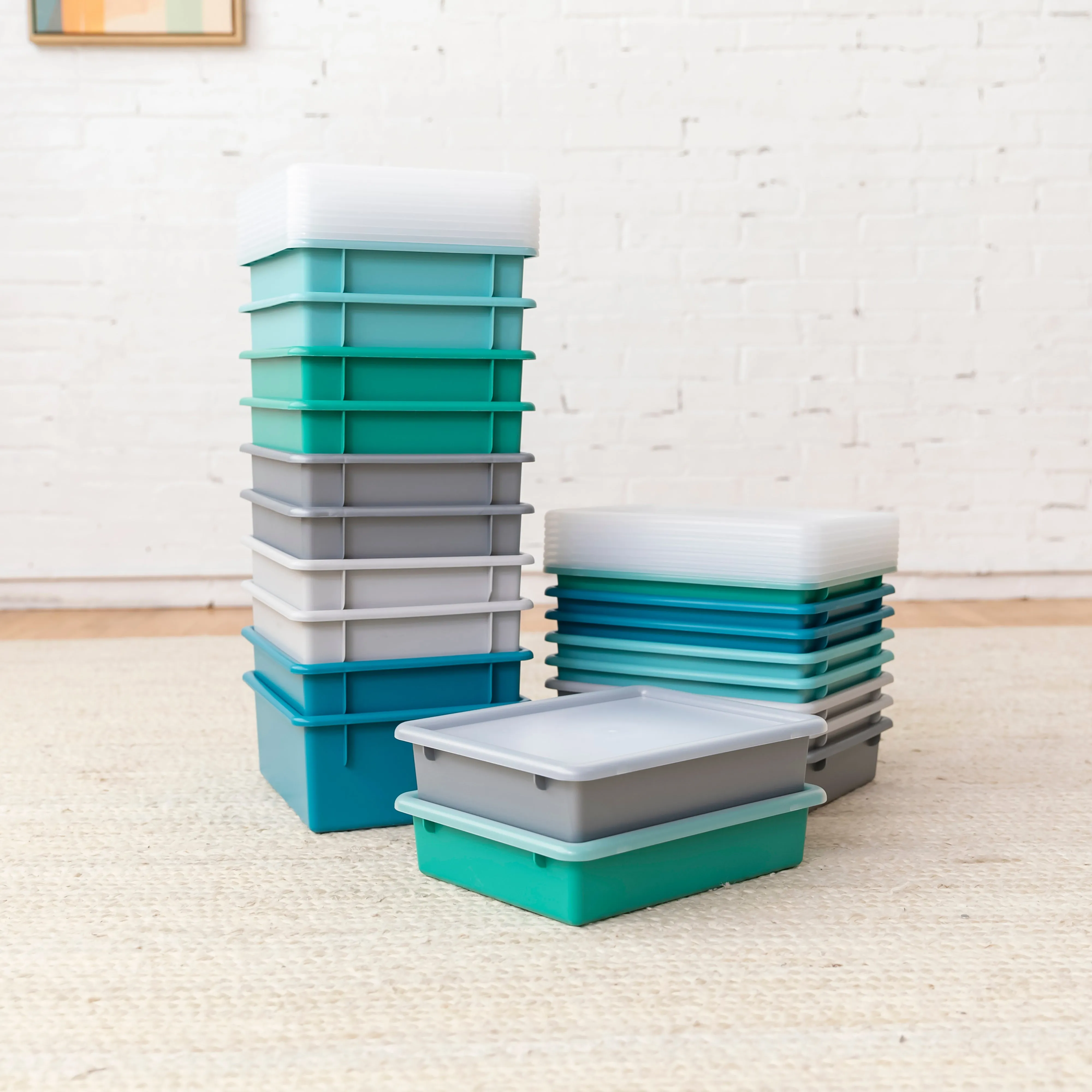 Letter Size Tray with Lid, Storage Bin, 10-Piece