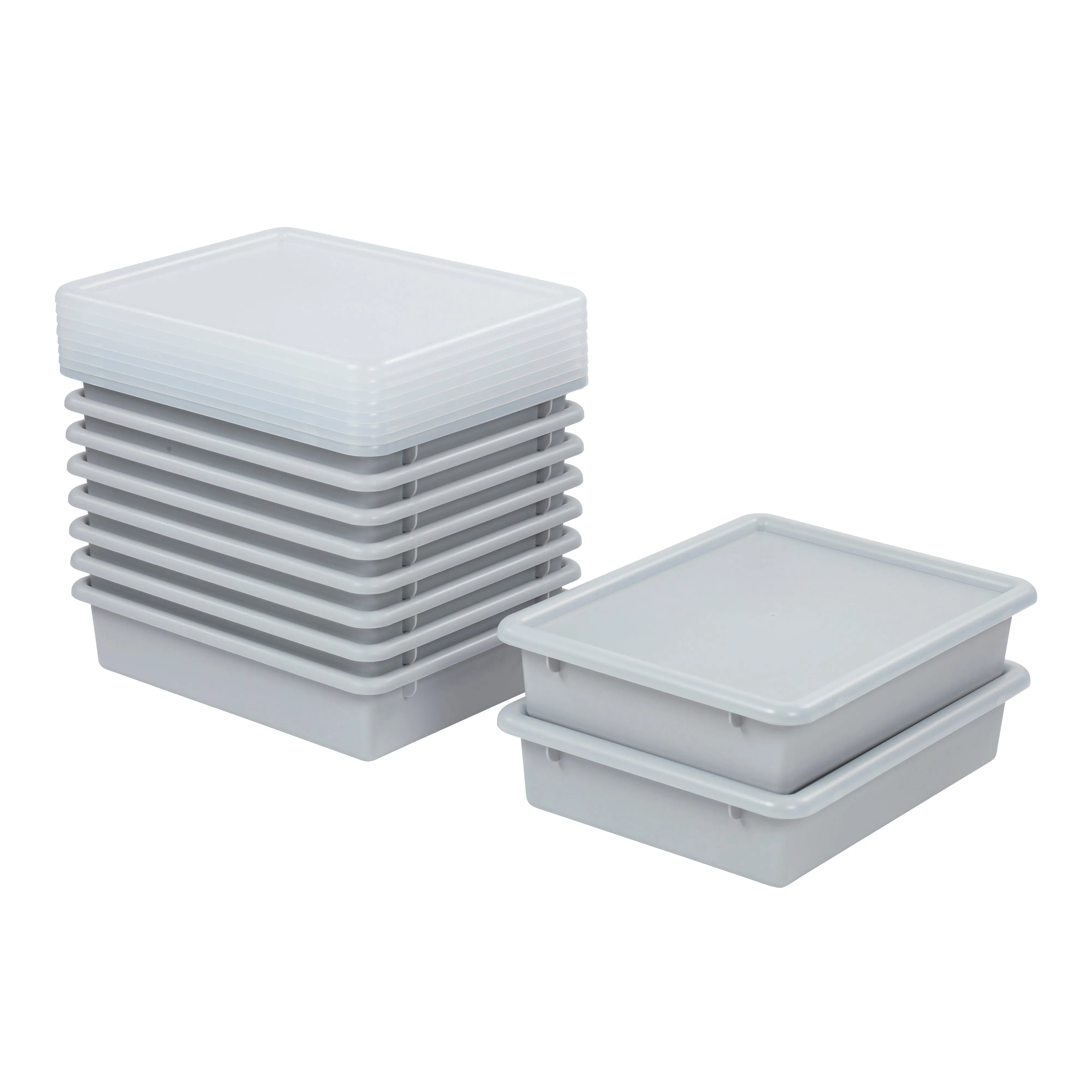 Letter Size Tray with Lid, Storage Bin, 10-Piece