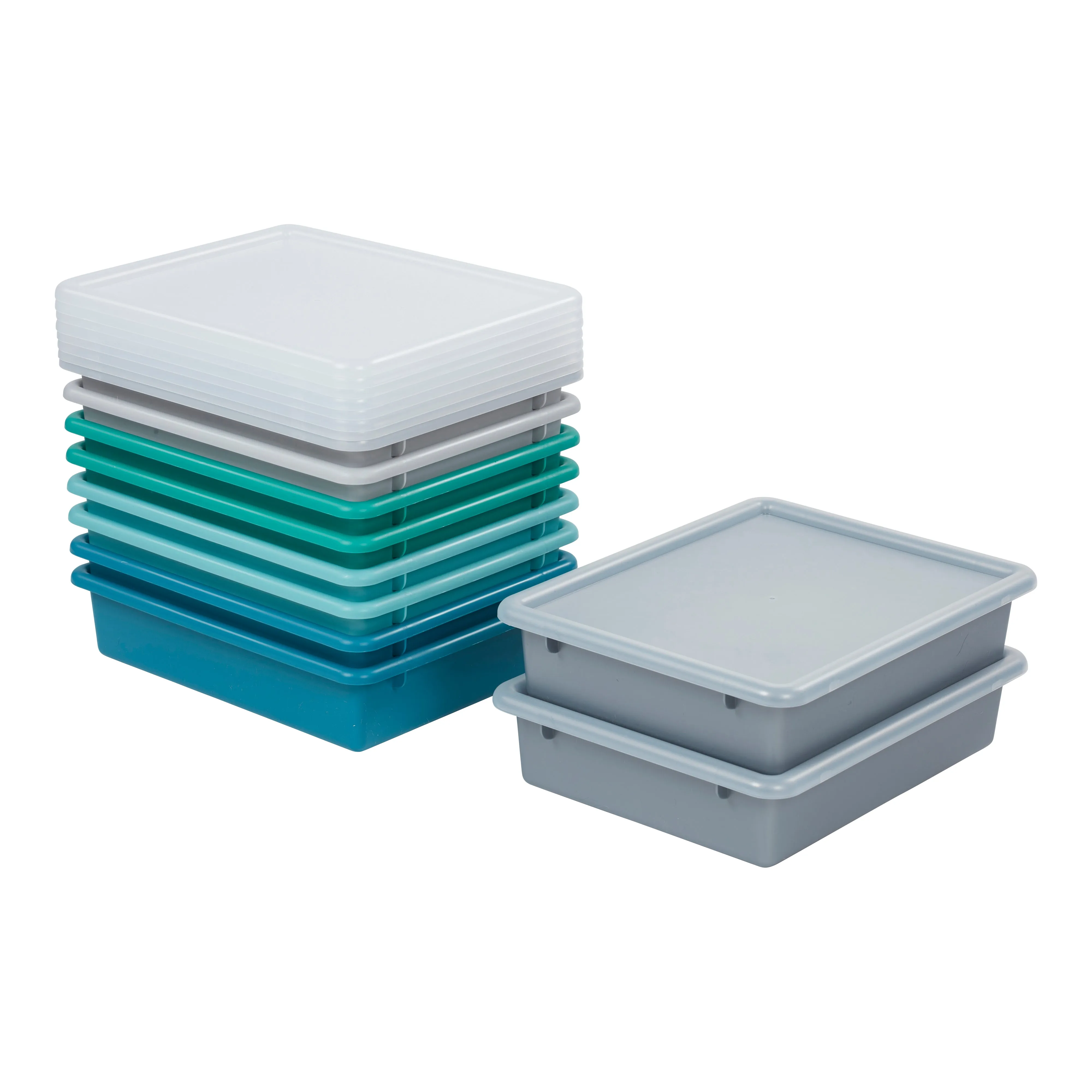 Letter Size Tray with Lid, Storage Bin, 10-Piece