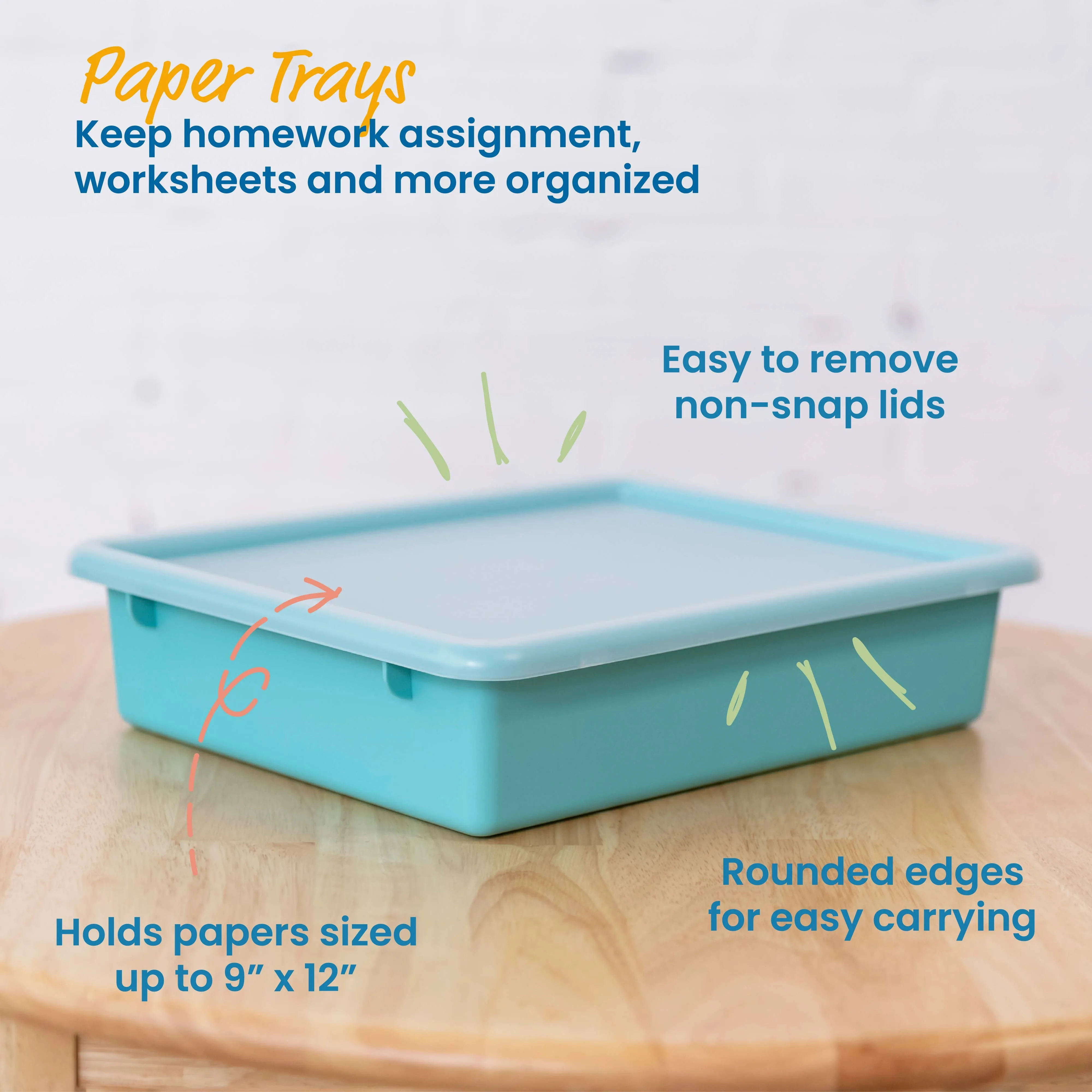 Letter Size Tray with Lid, Storage Bin, 10-Piece