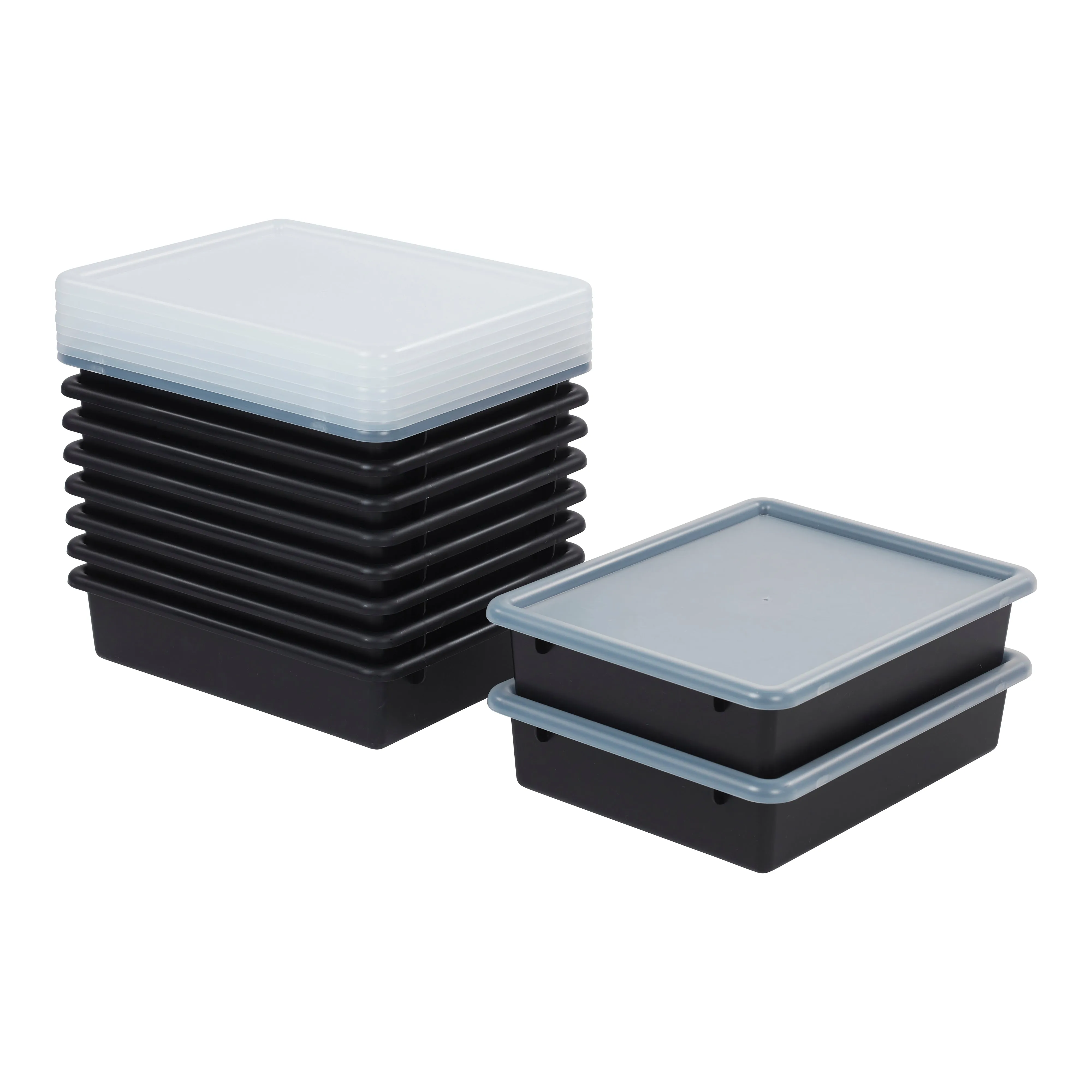 Letter Size Tray with Lid, Storage Bin, 10-Piece