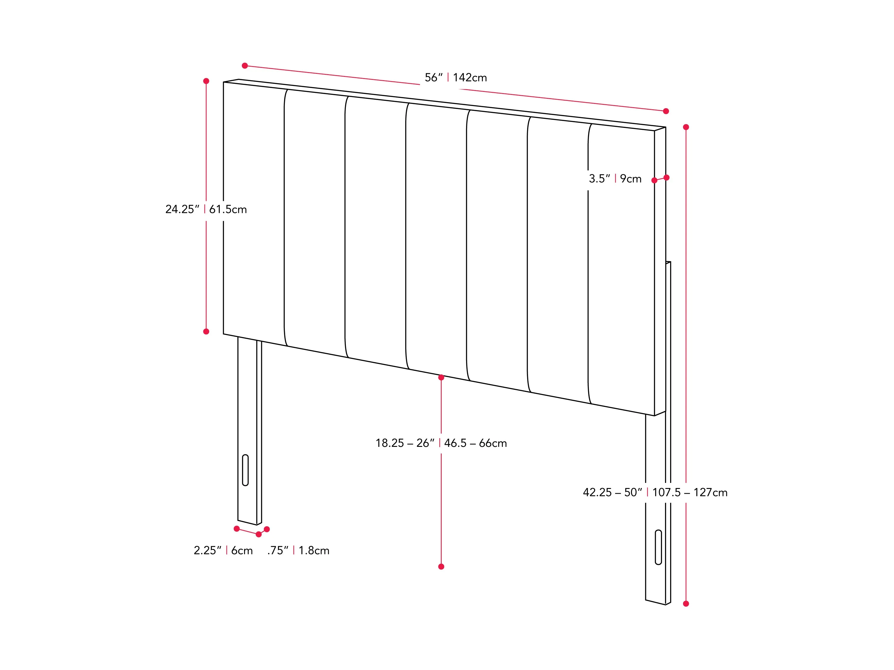 Light Blue Panel Headboard, Full/Double