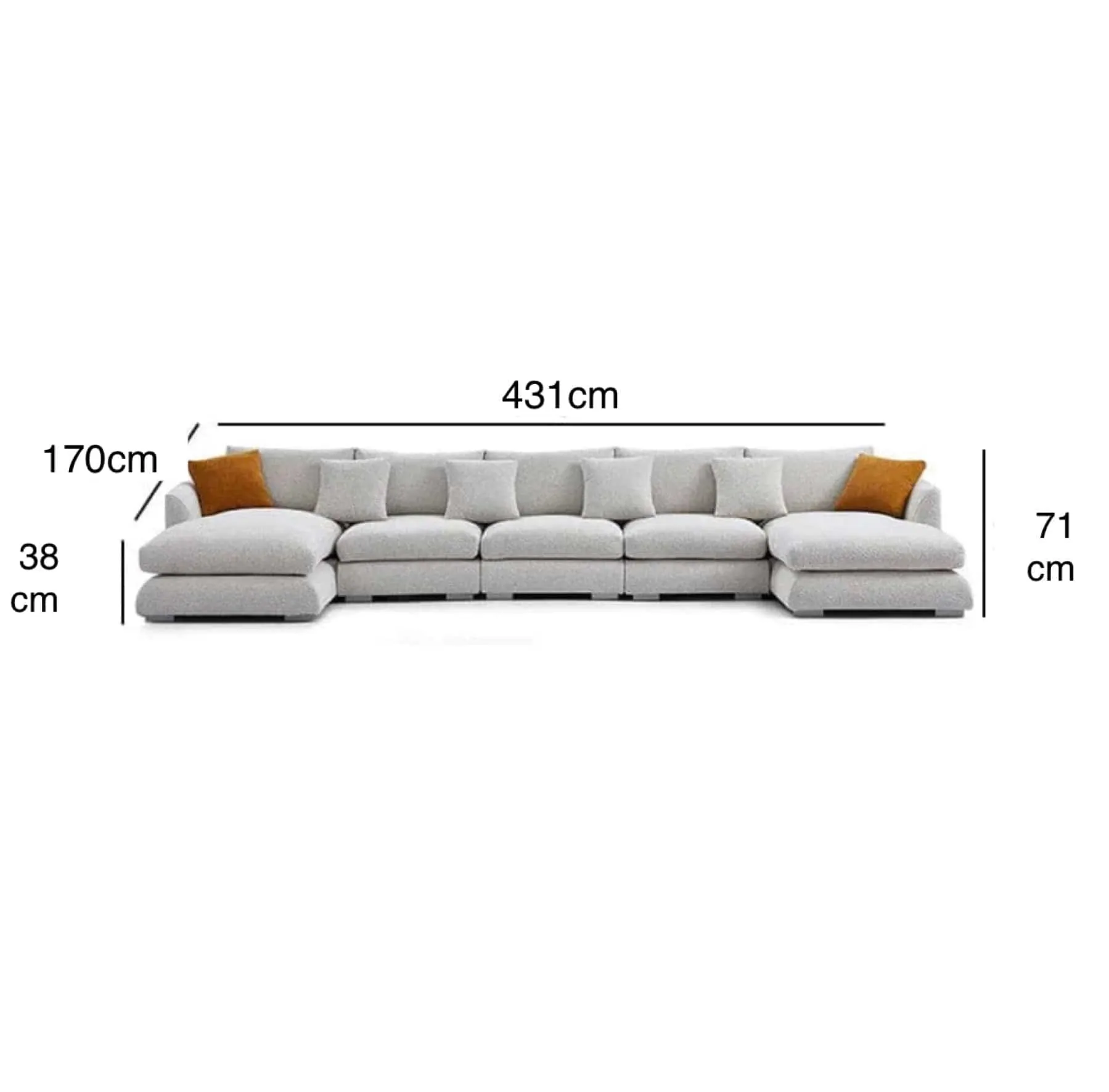 Maison Performance Boucle Sectional U-shape Sofa