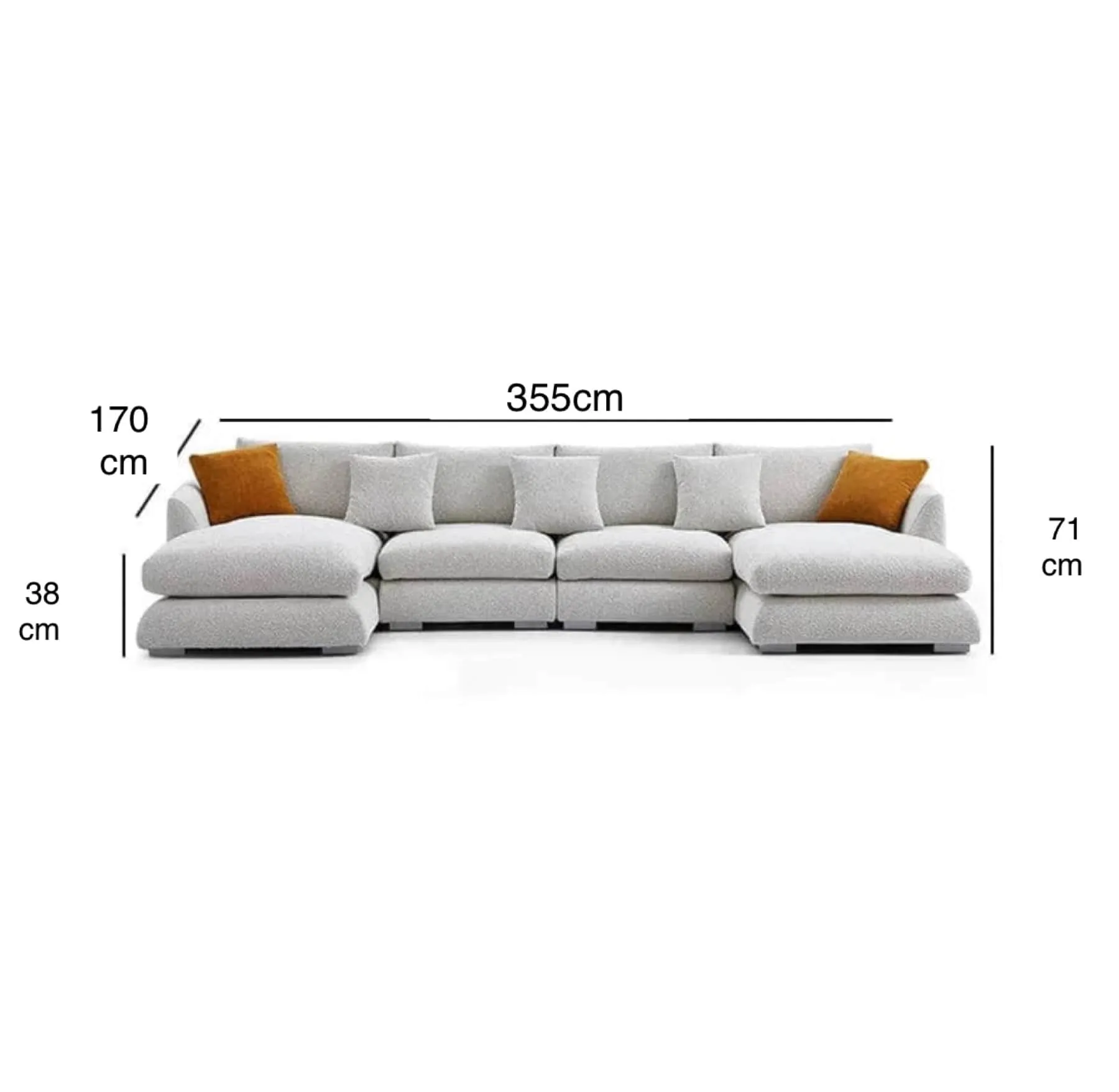 Maison Performance Boucle Sectional U-shape Sofa