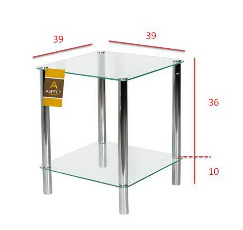 Matrix 2-Tier Glass Rack/Side Table-Clear