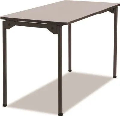 Maxx Legroom Rectangular Folding Table 48W X 24D X 29-1/2H Gray/Charcoal