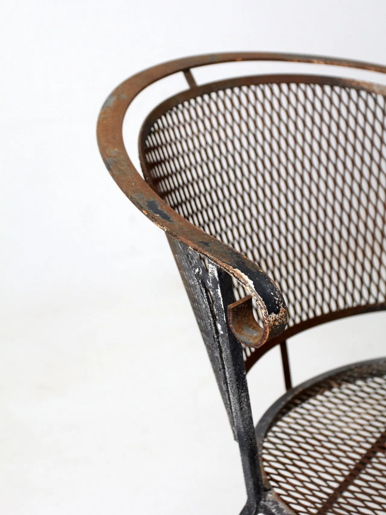 mid-century iron patio chairs set/4