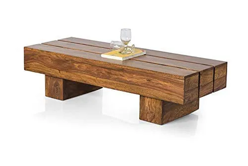 MV Furniture Sheesham Wood Coffee Table for Living Room | Center Table - Coffee Table | Color :- Natural Matt Finish