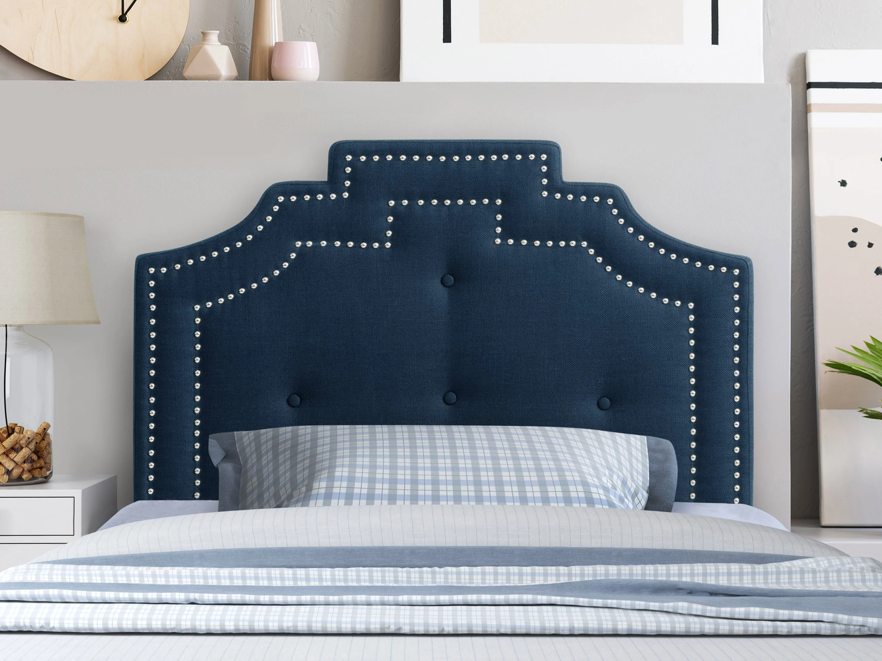 Navy Blue Twin/Single Padded Headboard