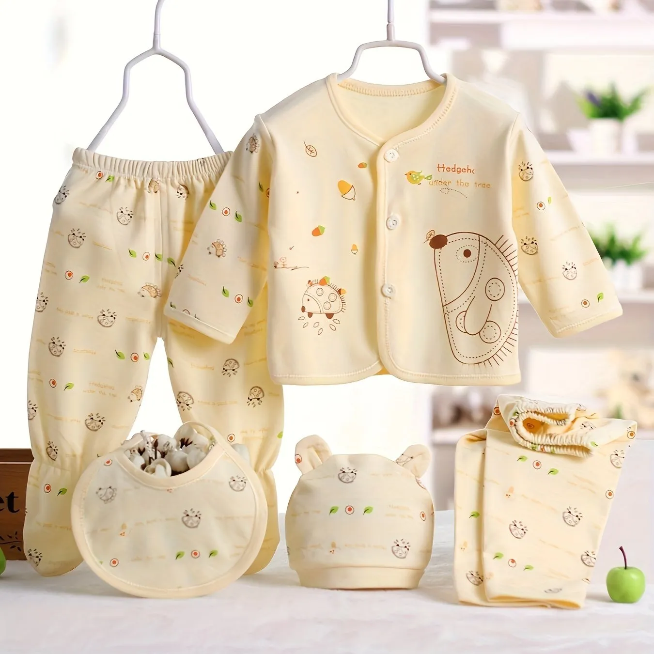 Newborn Baby Loungewear Set 5 Cozy Cotton Outfits with Graphics