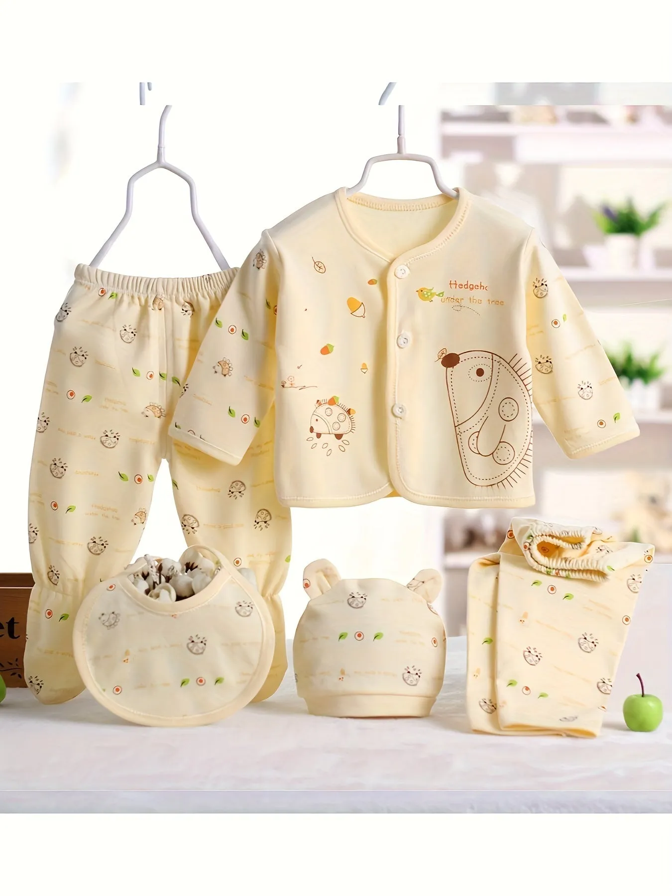 Newborn Baby Loungewear Set 5 Cozy Cotton Outfits with Graphics